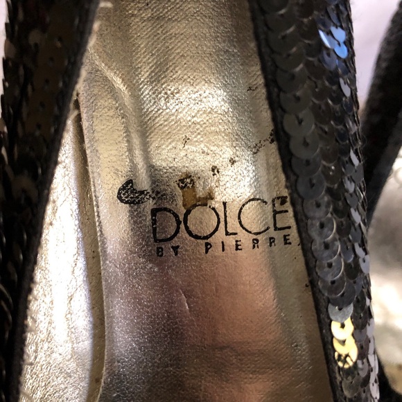 Dolce By Pierre Black Sequin Woman’s Shoes Authentic Size 7.5 - Picture 11 of 11